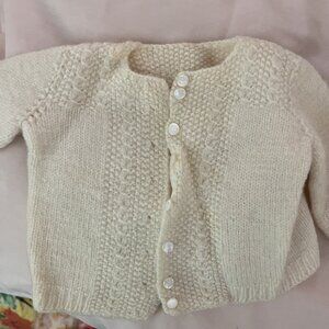 vintage 1960s handmade baby cardigan sweater